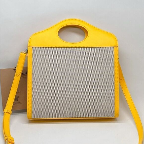 Burberry Mini Leather-Trimmed Canvas Pocket Tote - Picture 4 of 16